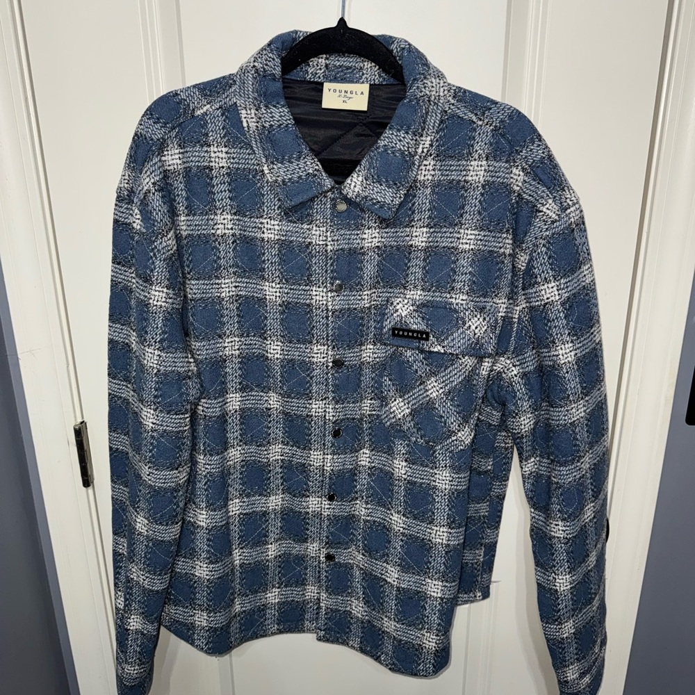 YoungLA Blue and White Checkered Jacket